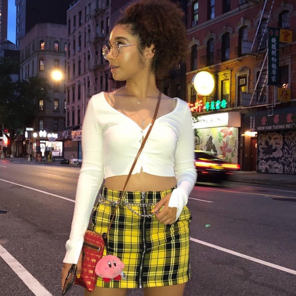Plaid short skirt